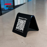 Personnaliser acrylique vierge Nfc menu affichage table stand personnalisé Google examen Nfc carte avec QR Code