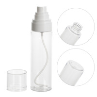 Flacon de lotion en plastique transparent de qualité supérieure avec tête de pompe blanche, adapté aux soins de la peau, tonique, 120 ml, format voyage, rechargeable