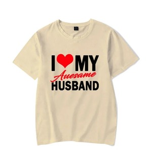 1 Pezzo <span class=keywords><strong>T</strong></span>-<span class=keywords><strong>Shirt</strong></span> 'I Love My Awesome Wife Husband' per Coppie in Luna di Miele, Abbigliamento per Appuntamenti, Regalo di Anniversario per Uomini e Donne - Product Image 6