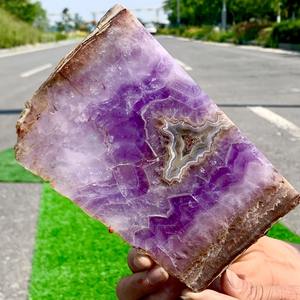 Cristales Naturales Tallados con Láser de Alta Calidad, Artesanías de Cristal con Forma de Corazón, Rebanadas de Amatista y Ágata para Decoración - Product Image 5