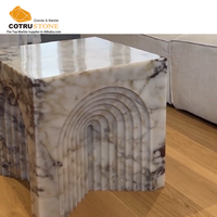 Table basse en marbre Calacatta Violet d'Italie, design unique, cube, petite table d'appoint, table basse en pierre naturelle, luxe pour le salon