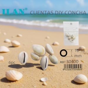 Perline di conchiglia Ilan 16-18 mm con foro laterale per fai da te, 6 pezzi - Product Image 2