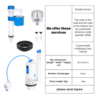Kit de réparation universel JIELIN pour réservoir de toilettes à double chasse, valve d'admission d'eau réglable, économie d'eau écologique pour la plupart des toilettes standard