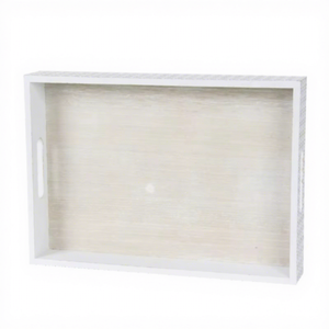 REHMAN CRAFT Modern Rectangular MDF <b>Wooden</b> Serving <b>Tray</b> Handles Printed Floral Pattern Decorative Tabletop <b>Tray</b> Set for Storage - Product Image 5