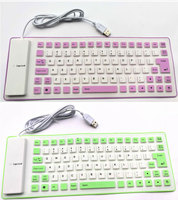 Vente en gros Clavier USB portable 88 touches Fonctionnement de la membrane en silicone souple étanche et flexible pour PC 3 touches Anti-Ghosting