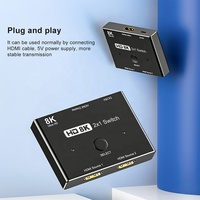 Interruptor de vídeo 2 entradas y 1 salida HDMI, 2,1, 8K, 2 en 1, 8K, HDMI