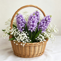 Bouquet de Jacinthes Artificielles en Soie Effet Naturel – Arrangement Floral Élégant et Réaliste pour Centres de Table de Mariage et Événements Nuptiaux