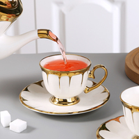 Ensemble de tasse à café et soucoupe en porcelaine de luxe, écologique, capacité de 180 ml
