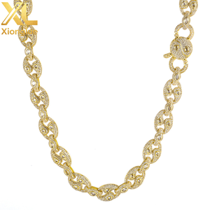 Fashion Hop Unique 12 MM Coffee Bean <b>Chain</b> Necklace <b>Iced</b> Out Zircon Gold Plated Women's Necklace Jewelry Anniversary - Product Image 3