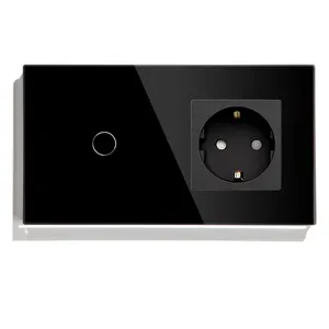 smart 3way interrupteur Suppliers-Livolo-interrupteur mural tactile, 300W, noir/blanc/doré, avec miroir, panneau en verre cristal, Standard ue, 86mm