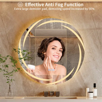 Miroir de vanité LED rond sans cadre à motif tourbillonnant unique, miroir intelligent à bande lumineuse spirale créative pour la décoration intérieure de salle de bain