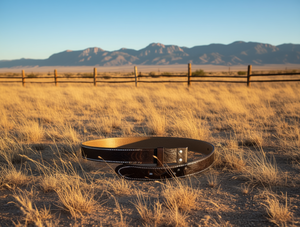 Cintura Western con Rivetti a Testa di Cavallo 4,2cm 120cm Marrone Scuro 2 #   Modello 4 #   Cinture Metalliche - Product Image 2