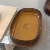 MILUO Vente chaude Lavabo de comptoir moderne en résine transparente Garantie 3 ans Capacité 9L Projets hôteliers de luxe Haut de gamme Ovale