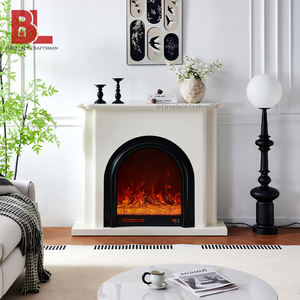 Cheminée électrique encastrable avec arche, style vintage minimaliste de luxe, <span class=keywords><strong>en</strong></span> bois blanc - Product Image 1