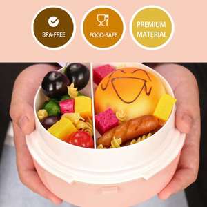 Boîte à lunch et gourde pour enfant, motif quadrillé mignon, en plastique, dessin animé, ensemble boîte à lunch pour enfant 700 ml et gourde avec sac en PVC - Product Image 5