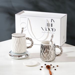 Warm Cup Ceramic Cup with High Appearance and Constant Temperature Cup Gift Box <strong>Set</strong>, Simple Mug with Souvenir Wholesale - Product Image 1