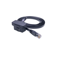 Cable de Diagnóstico RJ45, Adaptador de Conector Macho OBD2 de 16 Pines a RJ45, Cable Plano de Extensión