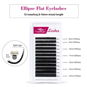 Private Label Vegan Flat Ellipse Lashes 0.25 Flat Classic Lash Extension Classic Flat Individual Lash Extensions Matte