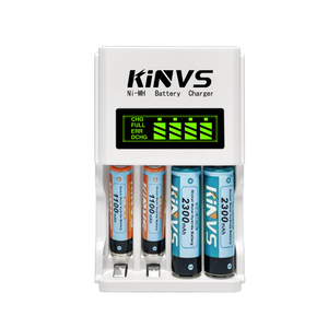 Bán buôn tùy chỉnh 4-Slot LCD sạc thông minh, AA/AAA pin sạc phổ // nickel-Hydrogen Battery Charger - Product Image 1