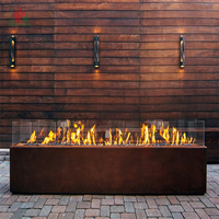 Table de feu Corten à gaz pour foyer en métal propane