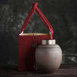 Похоронные принадлежности биоразлагаемая урна металлическая Кремация пепла на память керамическая деревянная бамбуковая урна для домашних животных, шкатулка, гроб, урна для домашних животных - Product Image 5