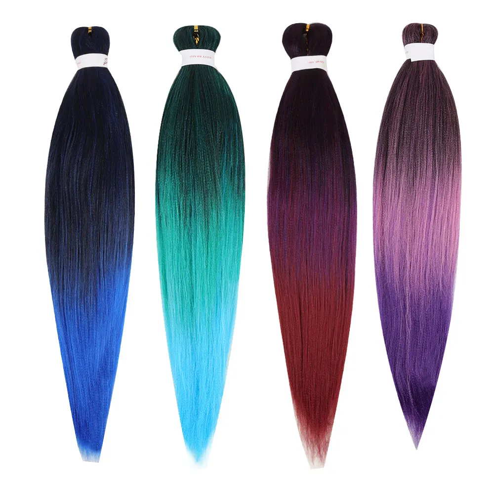 Manufacturer Synthetic Easy Braiding Hair Extension Expression Braiding Pre Stretched Ombre African Spectra EZ Braids For Women