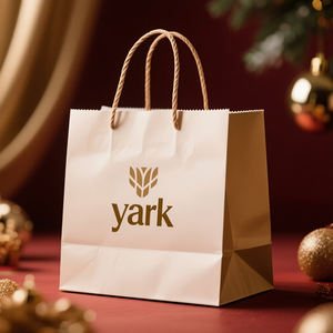 Sacs à emporter pour aliments en papier kraft recyclé orange, blanc et noir, personnalisables avec votre propre logo - Product Image 4