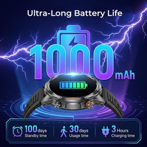 Montre connectée 4G avec carte SIM, caméra, GPS, sport, batterie 1100 mAh, suivi du sommeil, IP67, unisexe, Android - Product Image 2