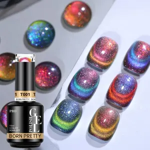 BORN PRETTY PRO High Quality Odorless 15ml Resin Magnetic Nail Cat Eye Nail Polish Gel Color Double Light 9D Cateye Gel Polish