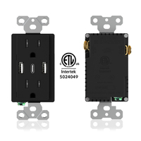 Façade de prise murale USA inviolable 15A/20A 125V incluse Prise TR Chargeur USB de sécurité pour enfants Prise murale ETL répertoriée