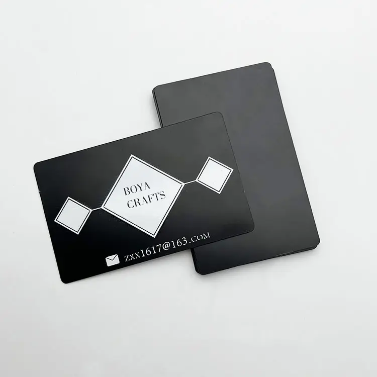 사용자 정의 금속 NFC 명함 금속 신용 카드 빈 로고 BOYA 금속 공예 스테인레스 스틸 방문 이름 카드