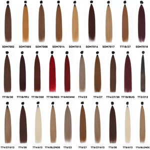 Extensions di Capelli Sintetici da 22-40 Pollici Premium Resistenti al Calore, Ciocche Ombre Bionde, Tessitura Liscia come la Seta - Product Image 3