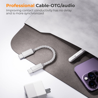 Cable de Audio OTG Tipo C Profesional Personalizado OEM, Conductores Plateados, Cable Multifunción Macho-Macho para Auriculares para iPhone