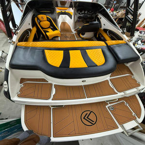 Plancher en teck EVA moderne antidérapant de conception carrée en bois brossé pour usage extérieur, pour yacht marin Chaparral 204 SSI 2004-2009 - Product Image 4