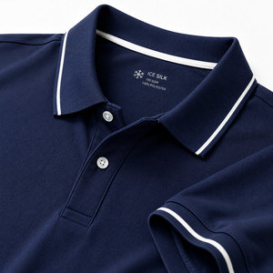 Polo de Seda Helada 195G con Logotipo Personalizado, Unisex, Cuello con Ribete, Transpirable, Uniforme de Golf para Equipos, Venta al por Mayor, 10 Colores, Azul Marino, Coral - Product Image 4