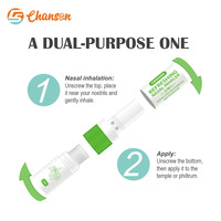 Chanson CS085 Inhalateur Nasal Double Embout Naturel & Écologique Imperméable Non Toxique 2-en-1 Bâtonnets 1.5ML pour Utilisation Intérieure/Extérieure