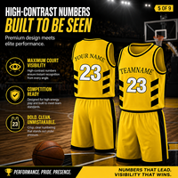 Ensemble Maillot et Short de Basketball Personnalisé Imprimé Premium Léger pour Hommes – Respirant, DryFit, Extensible, Sublimation – Adultes Clubs