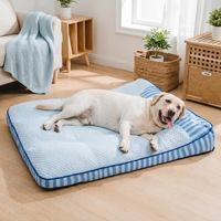 Lit rafraîchissant pour animaux de compagnie en tissu de soie glacée, respirant, pour l'été, lavable, antidérapant, pour chiens et chats de petite, moyenne et grande taille
