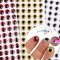 Lot de 100 yeux de pêche 3D argentés, dorés et rouges pour la confection de mouches artificielles