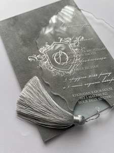 Enveloppe en velours de luxe, carte d'<span class=keywords><strong>invitation</strong></span> élégante en <span class=keywords><strong>plexiglas</strong></span> miroir noir avec impression en feuille d'or, invitations de <span class=keywords><strong>mariage</strong></span> en acrylique - Product Image 6