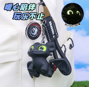 Porte-clés Lumineux Dragon Sans Dents de Dessin Animé, Pendentif pour Téléphone Portable, Sac à Dos et Clés de Voiture, Cadeau Idéal pour Couples - Product Image 2