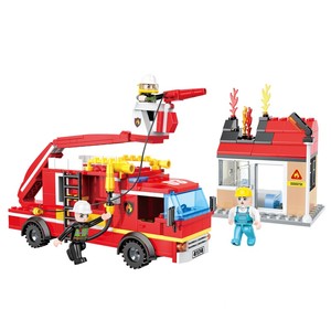 <span class=keywords><strong>Camion</strong></span> <span class=keywords><strong>de</strong></span> pompiers éducatif COGO en gros, blocs <span class=keywords><strong>de</strong></span> construction DIY, briques en plastique, jouets <span class=keywords><strong>de</strong></span> construction - Product Image 1
