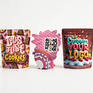 Custom Logo Moisture Proof 3.5g mylar <b>bags</b> Gravure Printed Portable Shape Foil Die Cut High Quality ziplock mylar <b>bags</b> in stock - Product Image 1