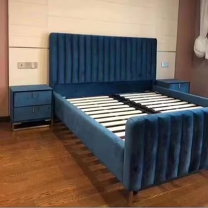 Camas Modernas Nórdicas de Tela con Estructura de Madera Tapizadas para el Hogar, Tamaños King y Queen, Venta al por Mayor - Product Image 2