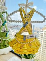 Voor huisdieren Denim Effen Lente Zomer Handgemaakte hondenjurk Cool Girl Cake Belt Dress Shihorse Maltese