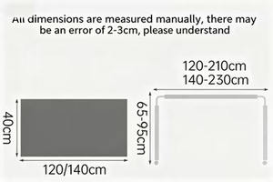 โต๊ะข้างเตียงมีล้อปรับความสูงและความกว้างได้โต๊ะคอมพิวเตอร์เคลื่อนย้ายได้โต๊ะข้างเตียงสำหรับแล็ปท็อป - Product Image 6
