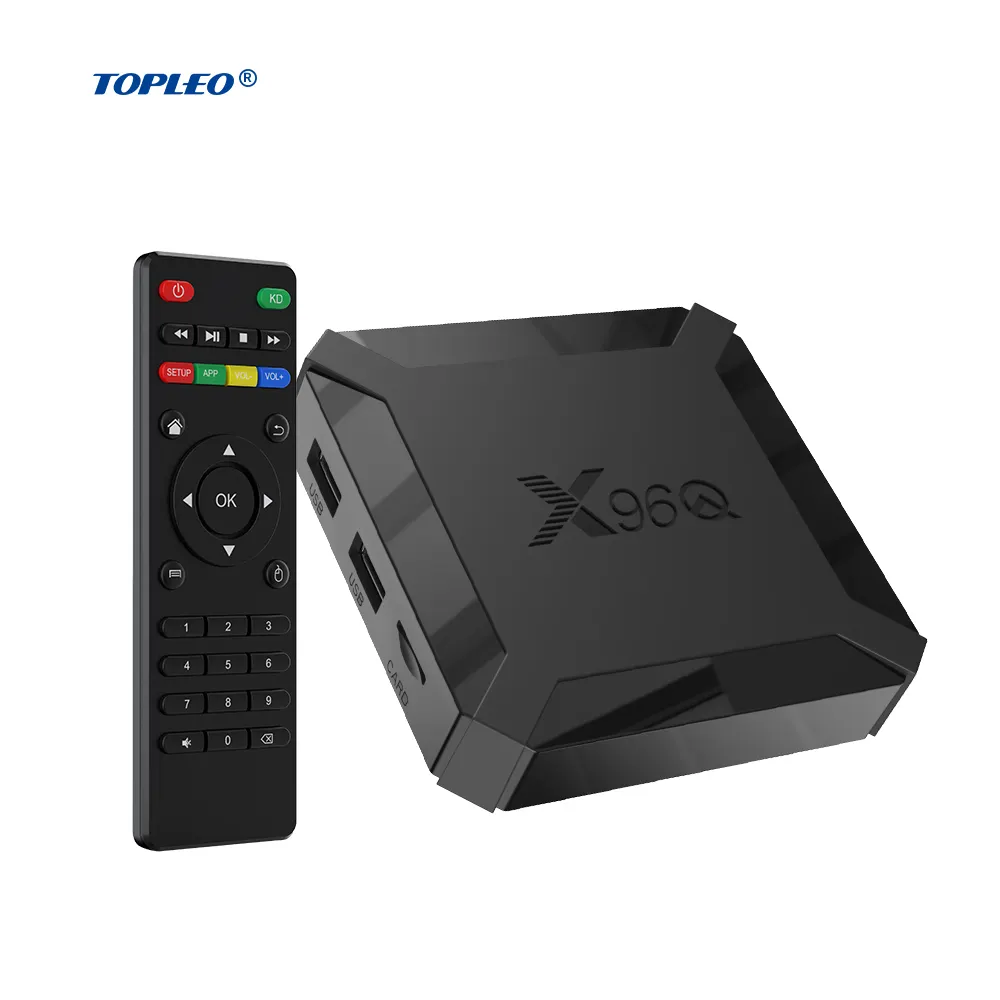 صندوق تلفاز ذكي من Topleo جهاز تحويل رقمي لأجهزة التلفاز يعمل بنظام الأندرويد صندوق تلفاز ذكي مزود بمحول 10.0 x96q 4k