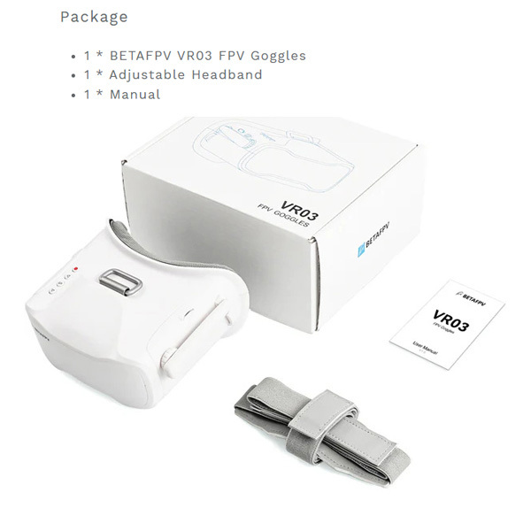 Betafpv Transmitter VR03 FPV Goggles Racing Dron E with 5.8 GHz Simulated Image Transmission Dron Es Accessories