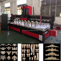 1325 4 axes 3D multi-têtes CNC Machine de gravure sur bois Nouveau routeur à bois CNC 1325 avec axe rotatif à broche unique