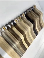 Extensions de cheveux Moresoo Nano Tip pour femmes, cheveux chinois noir de jais Remy, lisses et soyeux, double trame, micro-liens, 50G